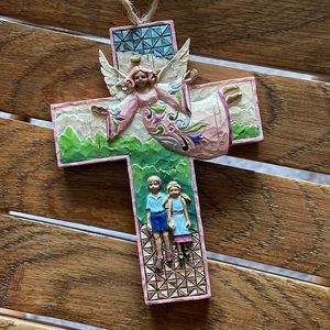Jim Shore Cross Ornament. “Guardian Angel Cross”, Heartwood Creek Collection.